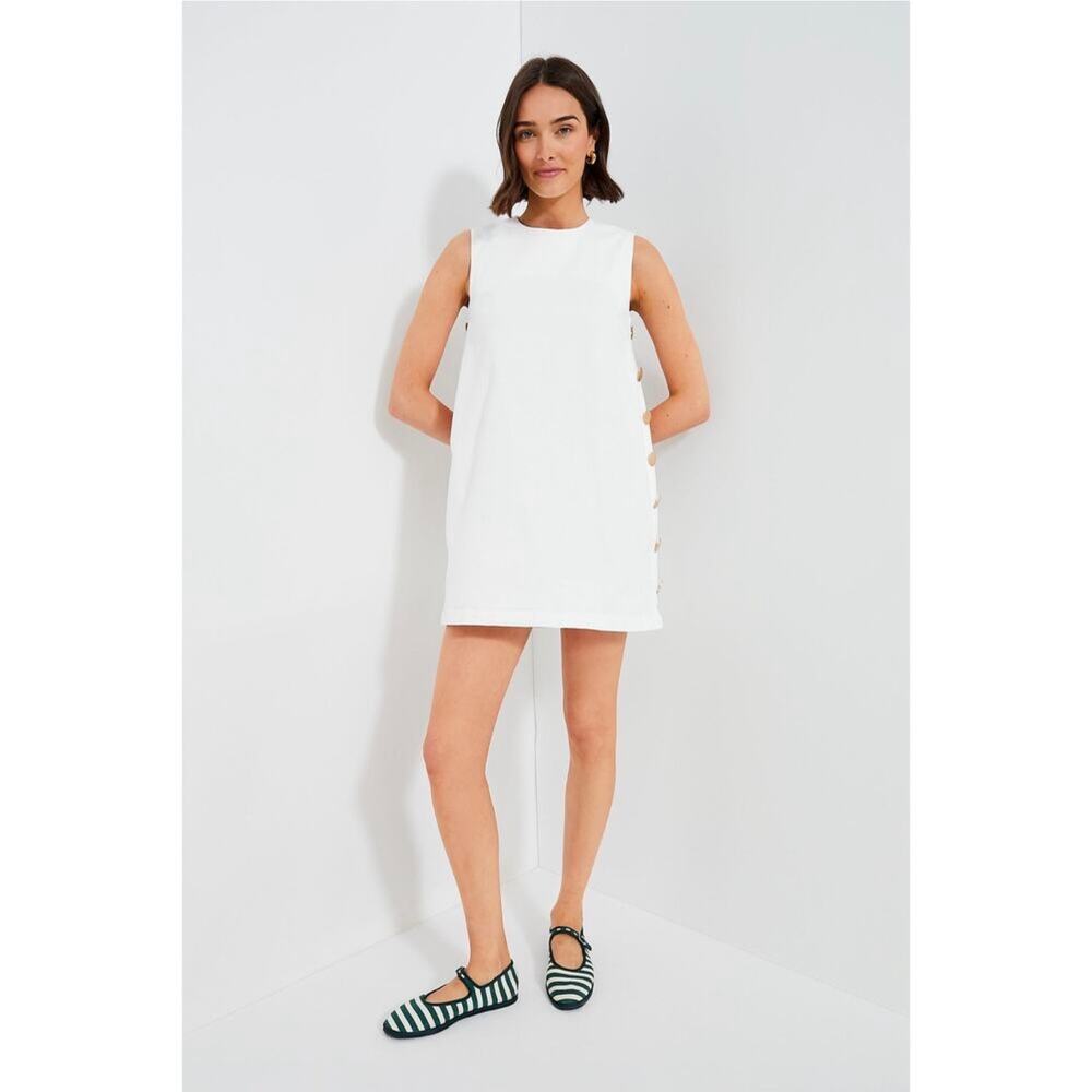 Tuckernuck Hyacinth House Bitsy White Twill Button Mini Dress XL - Picture 3 of 16